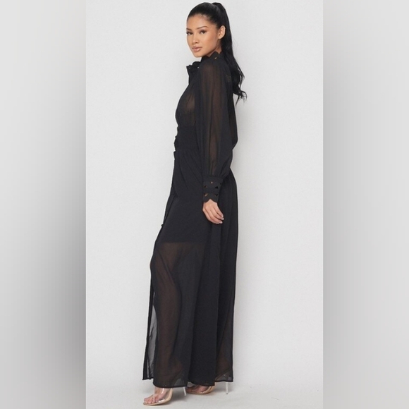 Black chiffon boho maxi dress - Picture 11 of 11